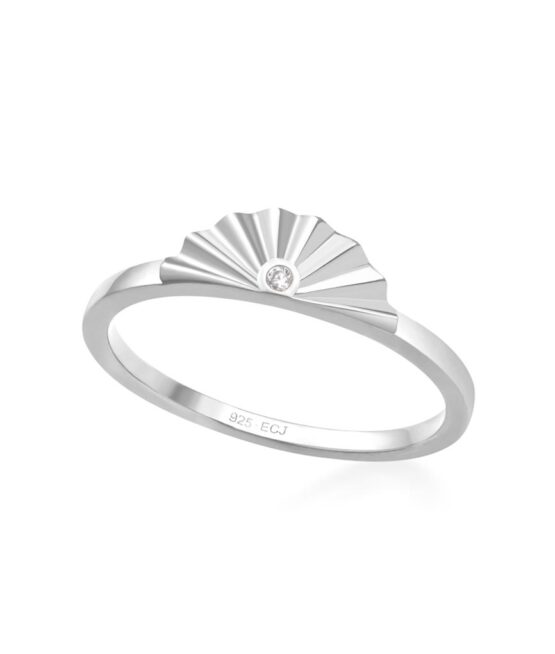East Copenhagen ring i sølv med hvid zirkon