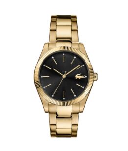 Lacoste Parisienne – 2001088 –  Quartz ur og vandbeskyttet til 5 ATM. Uret har mineralglas, en urkasse i rustfrit stål, sort urskive, double stål lænke og måler 36mm i diameter.