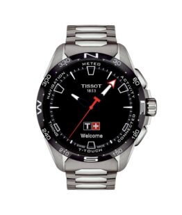 Tissot – T-Touch connect solar –  T-touch solar ur med en vandtæthed på 10 ATM/ 100 meter. Uret har safirglas, en urkasse i titanium, og måler 47mm i diameter. Kan anvendes med IOS og Android.